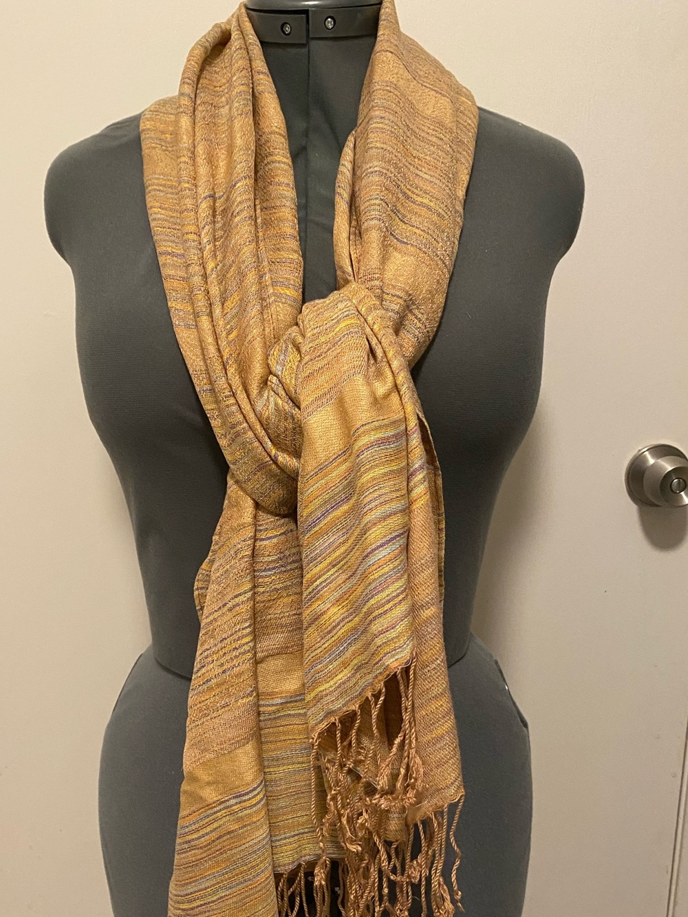 Pashmina Scarf Multicolor with Fringe